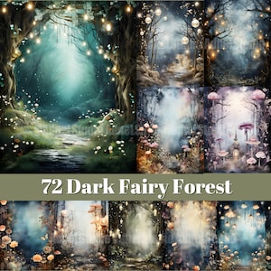 Dark Fairy Forest Junk Journal, Printable Fairytale Journal Pages, Fairy Ephemera Paper, Mixed Media, Picture Collage, Digital Scrapbooking