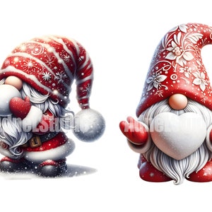 Red Christmas Gnomes Clipart, Winter Holidays, Red Gnome Christmas ...