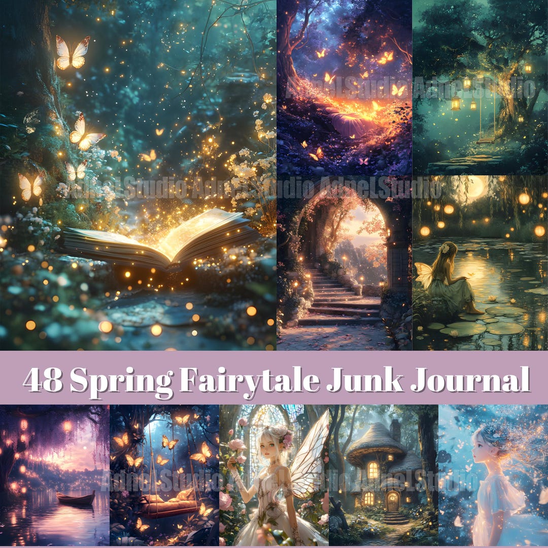 Spring Fairytale Junk Journal Kit, Fantasy Junk Journal Pages ...