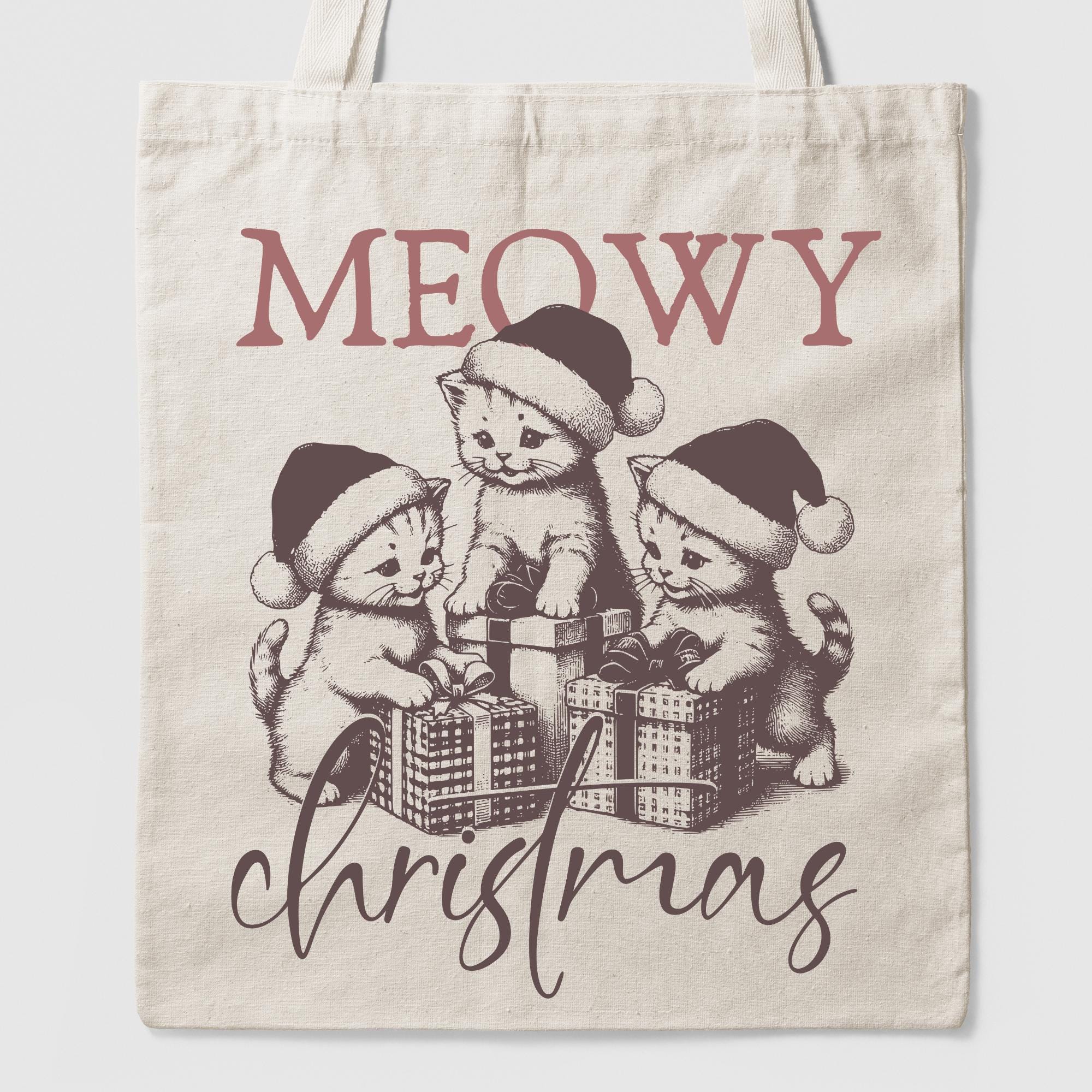 Meowy Christmas Cat Design, Funny Christmas Shirt, PNG SVG (digital ...