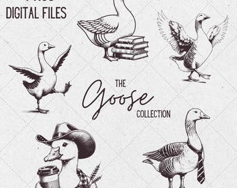 Silly Goose PNG Sublimation Bundle, Cowboy, Coffee, Flowers (Digital Download)