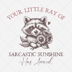 Your Little Ray of Sarcastic Sunshine Has Arrived, Raccoon Svg, Trash ...