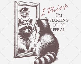 Funny Raccoon Feral Girl PNG, Animal Lover Design (15x18 in)