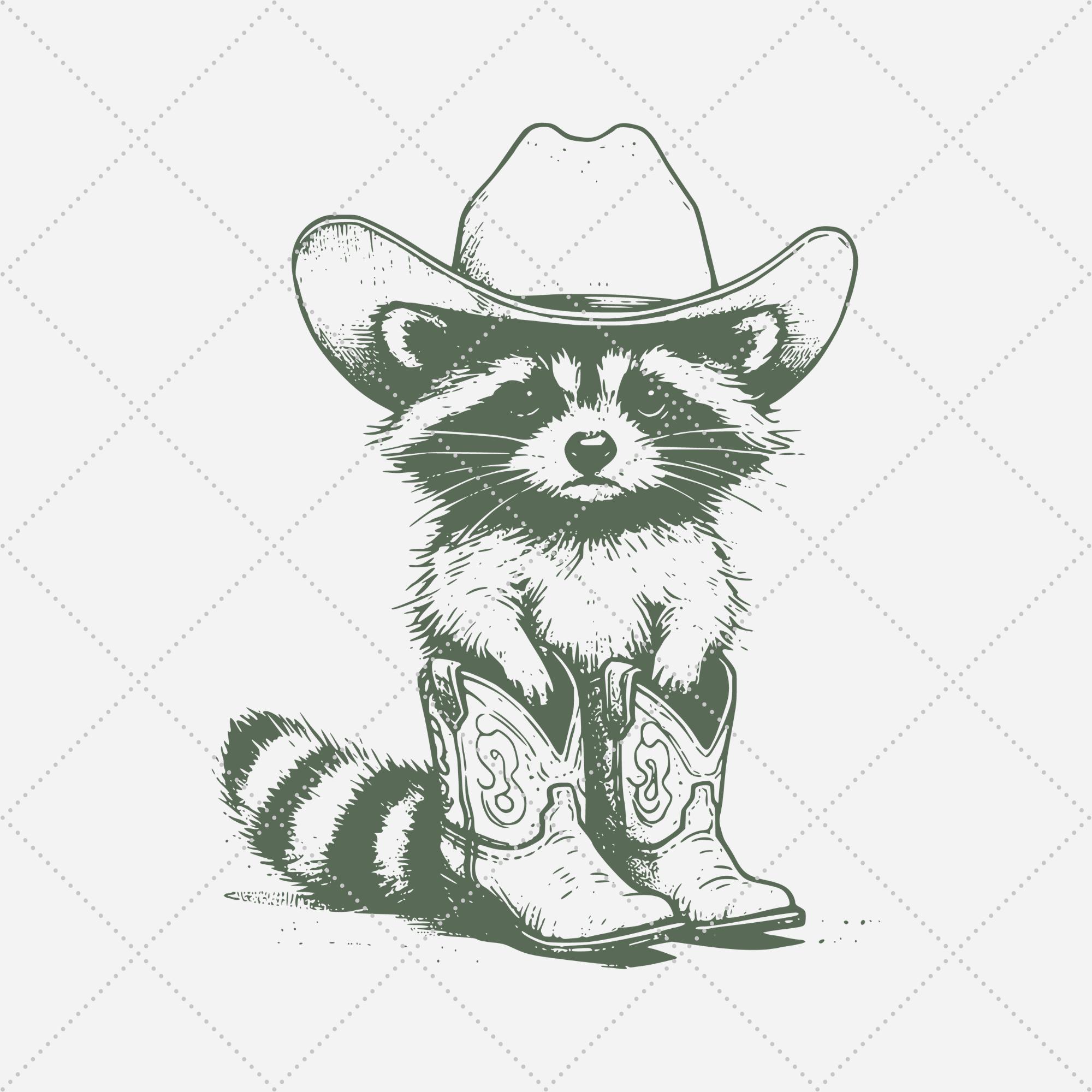 Funny Raccoon Cowboy PNG, Trendy Wild West Design (15x18 In) - Etsy