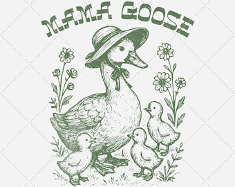 Mama Goose & Goslings PNG, Mother's Day T-Shirt Design (Digital Download)