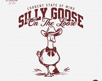 Funny Cowboy Goose PNG, Western Humor Graphic (Digital Download)