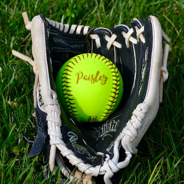 Personalized Laser Engraved Softballs