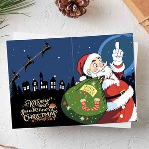 Joyeux putain de carte de Noël | Carte de Noël du Père Noël | Carte de Noël humour adulte | Carte de vacances drôle | Carte de Noël drôle| Produit numérique