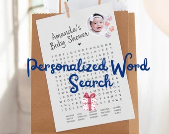 Personalized Baby Shower Word Search Game (Printable)