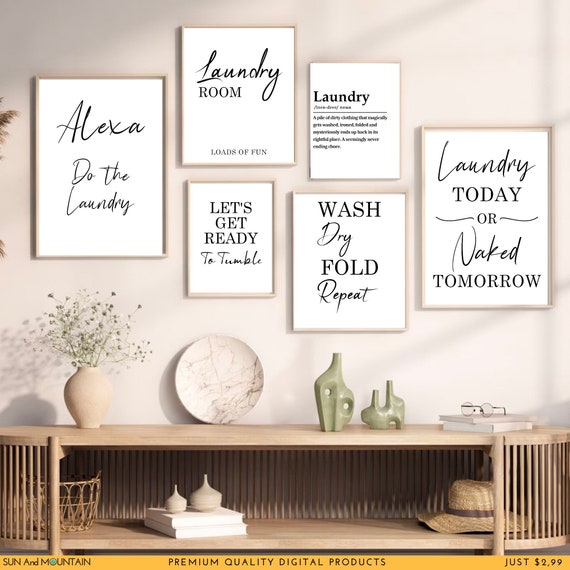 Funny Laundry Room Art Print Set of 6 (Digital Download)
