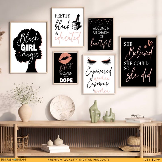 Black Girl Magic Art Prints: Empowering Wall Decor Set (Digital Download)
