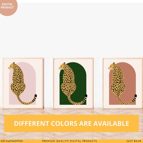 Vintage Leopard Art Print: Retro Wall Decor (Digital Download)