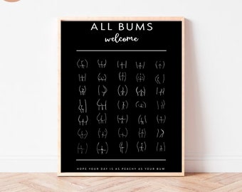Funny Bum Print: Body Positive Bathroom Wall Art (Digital Download)