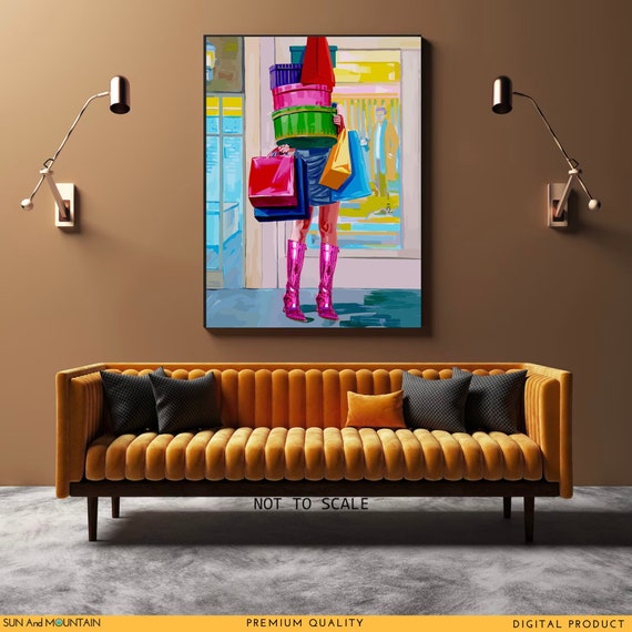 Pink Fashion Wall Art: Retro Girl Room Decor (Digital Download)