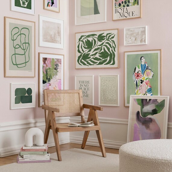 Sage Green Gallery Wall Art Set: Eclectic Exhibition Prints (Digital Download)