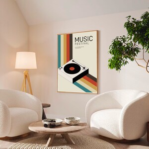 Jazz Music Wall Art Set of 4, Music Posters, Jazz Wall Art Vinyl Poster Music poster, Festival Print, Vintage posters, Mid century Wall Art image 2