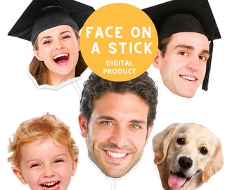 Custom Face Cutout on a Stick: Party Photo Prop (Digital Download)