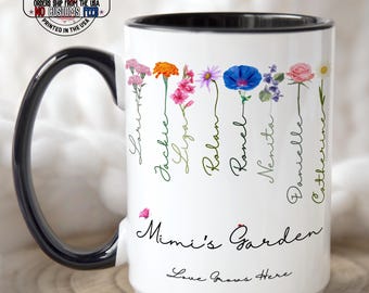 Grandma's Garden Mug,Birth Flower Mug,Mother's Day Gift,Custom Mothers Day Mug,Custom Christmas Gift,Customized Coffee Mug,Gift for Nanny