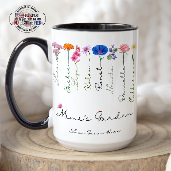 Grandma's Garden Mug,Birth Flower Mug,Mother's Day Gift,Custom Mothers Day Mug,Custom Christmas Gift,Customized Coffee Mug,Gift for Nanny