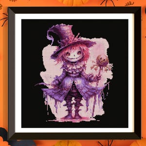 Halloween Cross Stitch Pattern PDF, Halloween Monster, Embroidery Pattern, Instant Download, X Cross Stitch Patterns, Autumn Cross Stitch