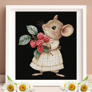 Mouse Cross Stitch Pattern PDF, Cute Little Mouse, DIY Embroidery Pattern, Instant Download, X Cross Stitch Pattern, Animal Stitch Pattern