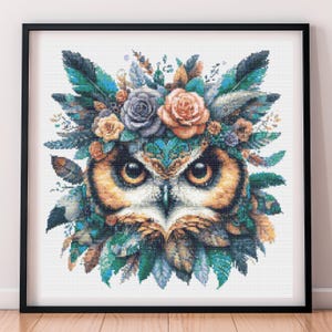 Owl Cross Stitch Pattern PDF, Cute Owl, Owl Embroidery Pattern, Instant Download, X Cross Stitch Pattern, Counted Cross Stitch, Forest Bird
