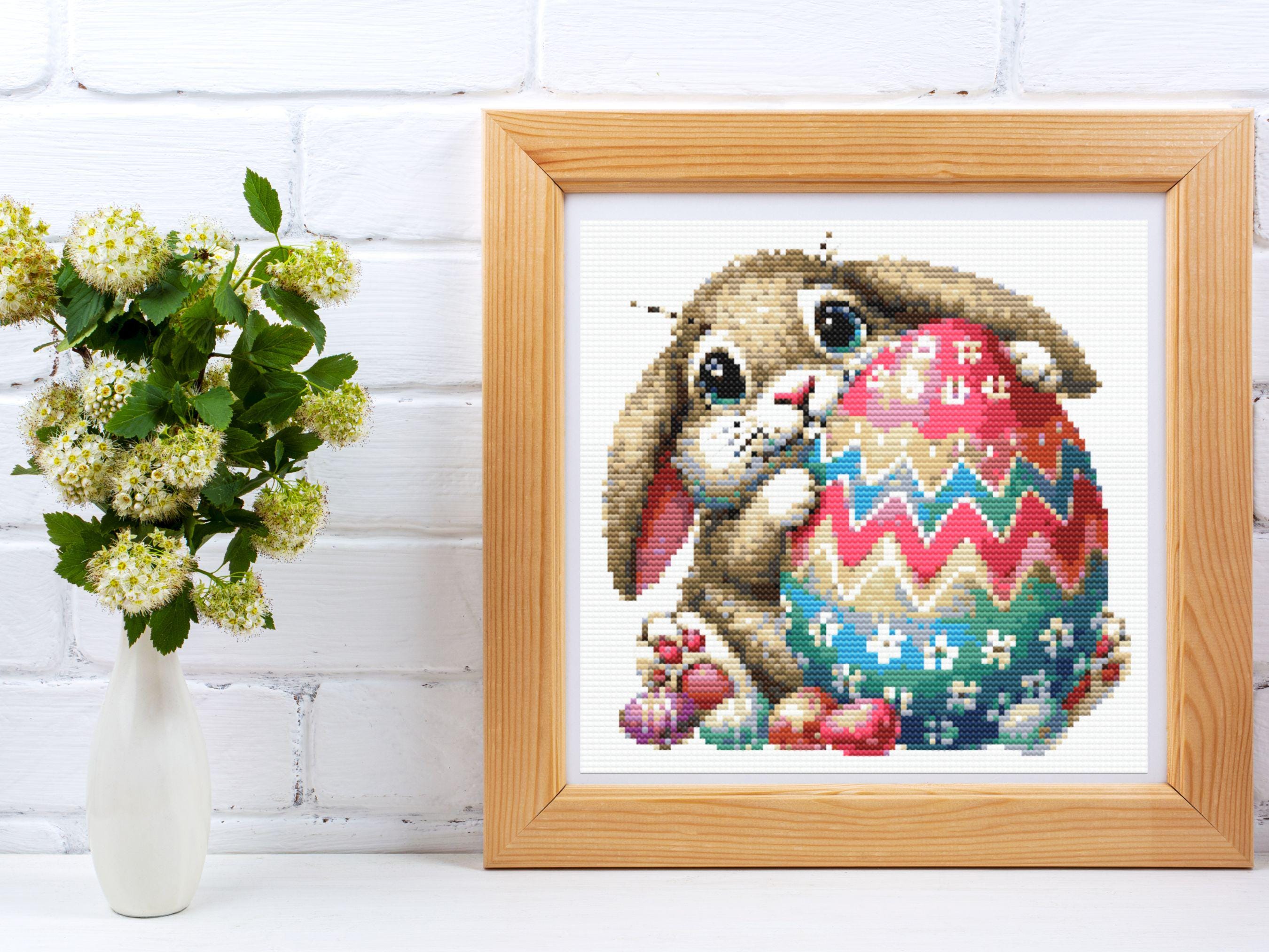 Easter Cross Stitch Pattern PDF, Bunny Easter Egg, Cute Embroidery ...