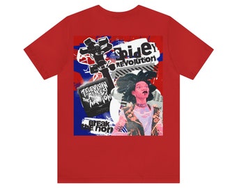 Camisa Spider-Punk Hobie Brown de Into the Spider-Verse - Roja/Azul / Edición limitada