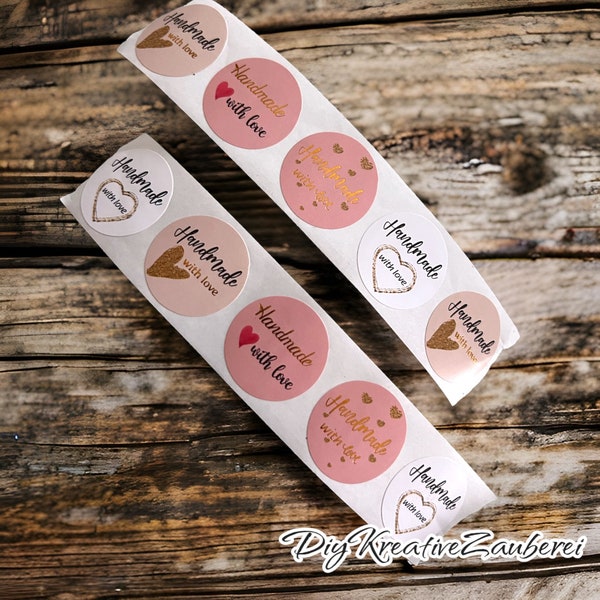 50 Sticker Handmade with love |Aufkleber|Handarbeit