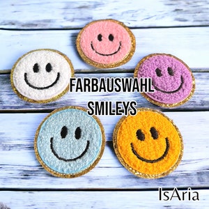 Smiley-Bügel-Patch/Aufnäher/Pailletten/Bügelbild/Applikation/Happy/Iron-on/DIY Bild 1