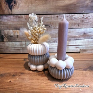 2er Set Silikonform Gießform Kerzenständer /Pustekuchen/ Mini-Gugelhupf/Blume/Vase-Trockenblumen/ skandinavisch Bild 1