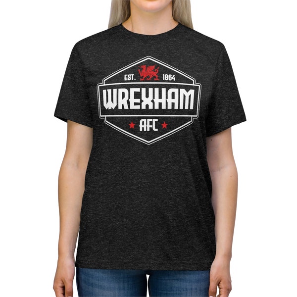 Wrexham Logo T-Shirt | Wrexham AFC T-Shirt | Unisex Premium Triblend T-Shirt
