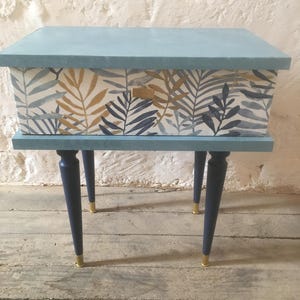 Vintage style bedside table revamped. 60s nightstand. Bedroom or side table with locker.