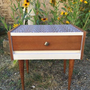 Vintage 60s style bedside table, revamped side table