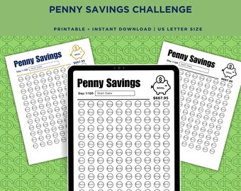 365-Day Penny Savings Challenge Bundle: Color and B&W Printables + Bonus Fillable PDF!
