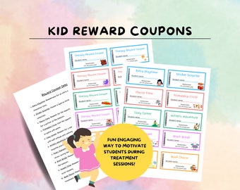 Kid Coupons: Therapy Rewards for Fun and Engaging Incentives! PDF Printable