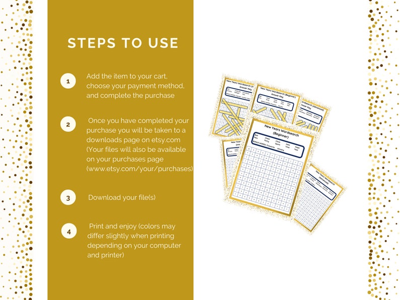 New Year's Word Search Puzzle Bundle: Printable Activity (digital ...
