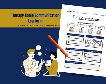 Therapy Home Communication Log Forms- Editable Parent Communication log for OT/SLP/PT/Behavioral Therapists