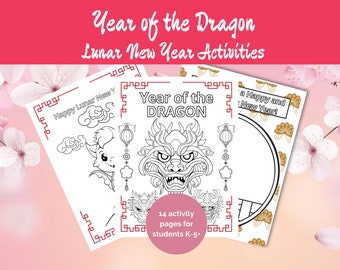 Lunar New Year Activity Bundle: Word Searches, Mazes, Coloring, and More for Cultural Celebration and Fun!