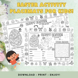 Easter Activity Placemats For Kids!