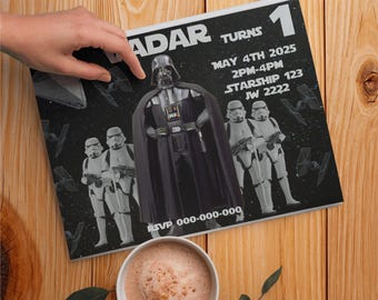 スター・ウォーズ招待状｜デジタル印刷｜SFパーティー｜即時ダウンロード｜編集可能なテンプレート