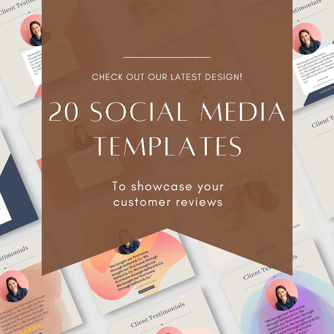Client Testimonial Template CANVA Editable Instagram Posts for Customer ...