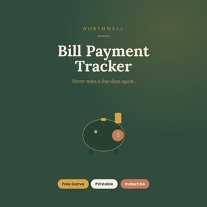 Monthly Bill Payment Tracker | Due Date Organizer, Autopay (Digital Download) image 1