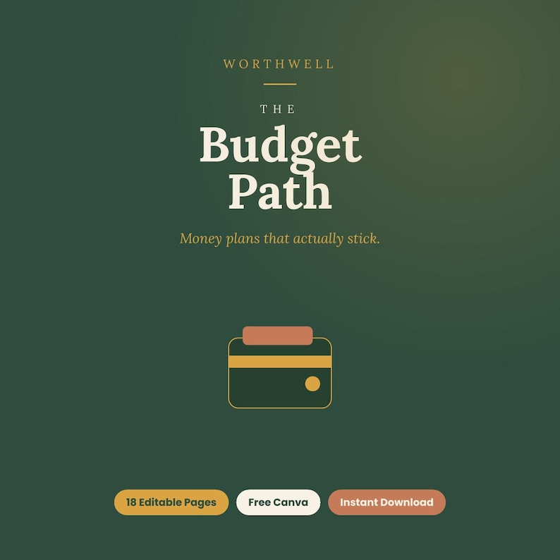 The Budget Path Canva Planner | Monthly Budget Tracker, Expense Organizer (Digital Download) image 1