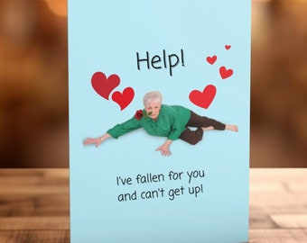 Help! I've Fallen For You and Can't Get Up! Funny Valentine's Day Card | Gift | For Him | For Her | For Girlfriend | For Boyfriend