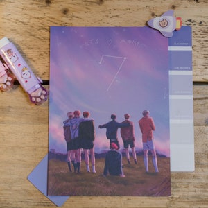 BTS OT7 Aniversario 'Mikrokosmos' A5 Art Print / K-pop Namjoon Jin Yoongi Suga Jhope Hoseok Jimin Taehyung V Jungkook Bangtan ilustración