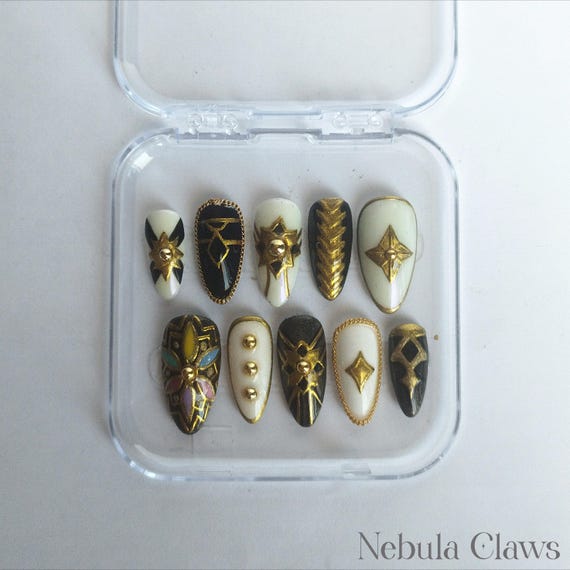 Golden Huntrix Kpop Demon Hunters Movie Inspired Press on Nails - Etsy