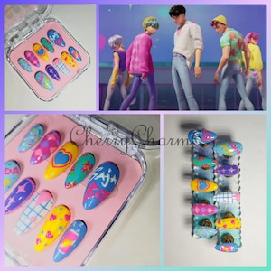 Soda Pop - Uñas postizas inspiradas en la película Cazadores de demonios de Kpop de Saja Boys
