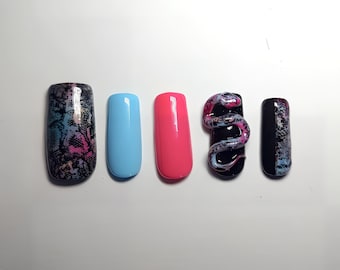Dark Serpent Square Press-On Nails | Snake, Gothic & Edgy Nail Art
