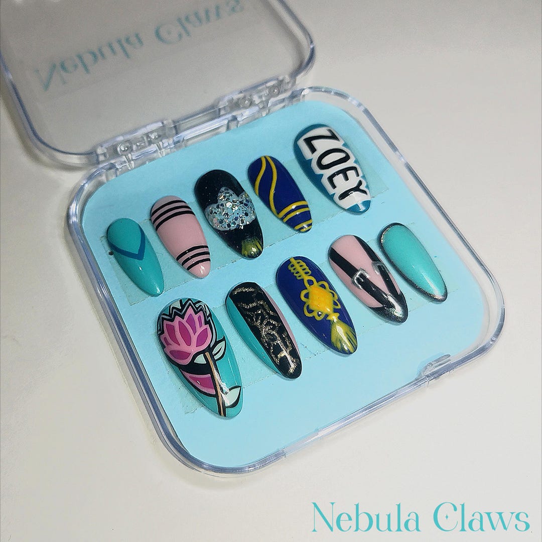 Zoey From Kpop Demon Hunters Movie Inspired Press on Nails - Etsy